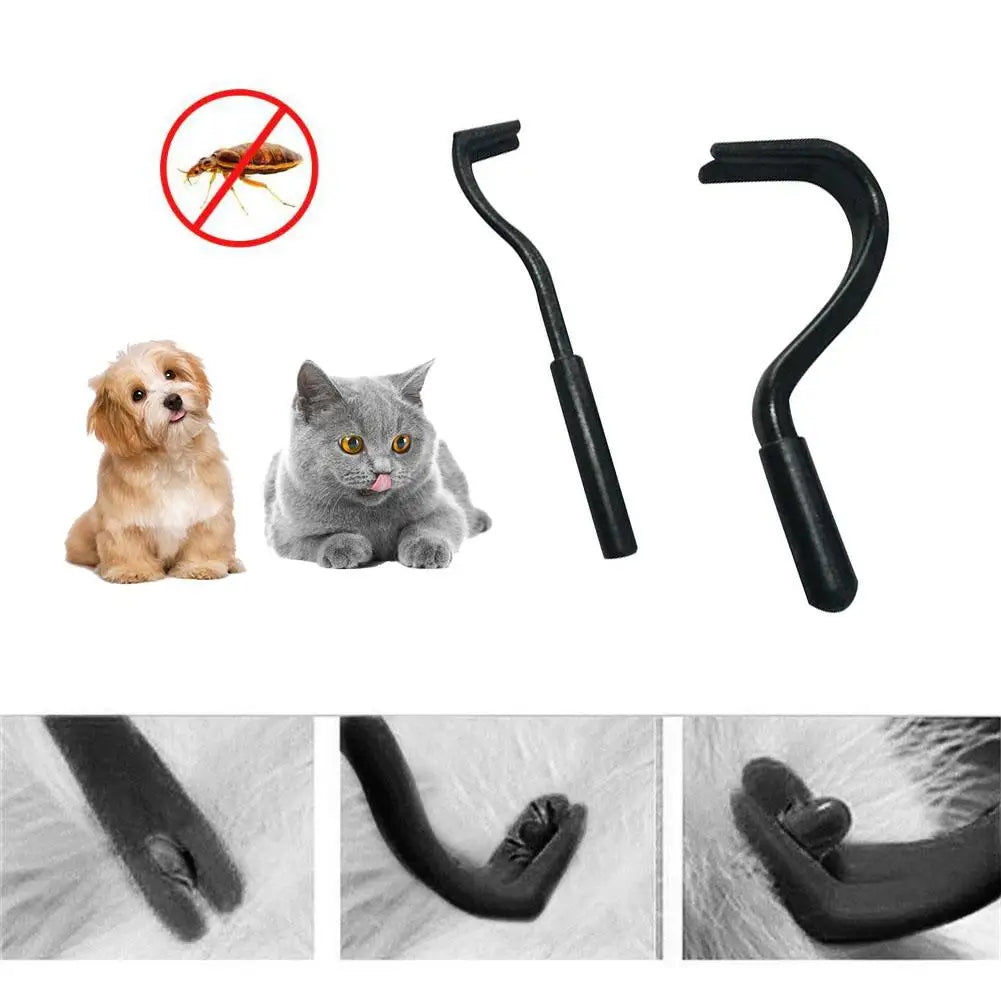 2PCS Pets Tick Removal Tool Dual Teeth Tick Twistered Cats Dogs Cleaning Supplies Mites Twist Hook Remover Hook Pet Supplies