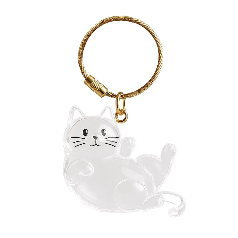 NEW Transparent Acrylic Keychain Cat Hair Storage Capsule Handmade Animal Shaped Rabbit Hair Storage Box Cute Portable
