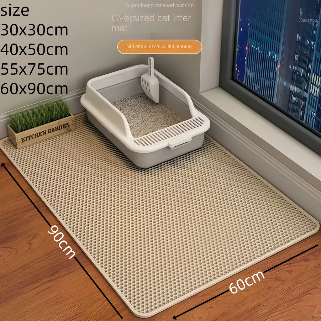 Tapis de Litière pour Chat Grande Taille – Double Couche Imperméable et Antidérapant
