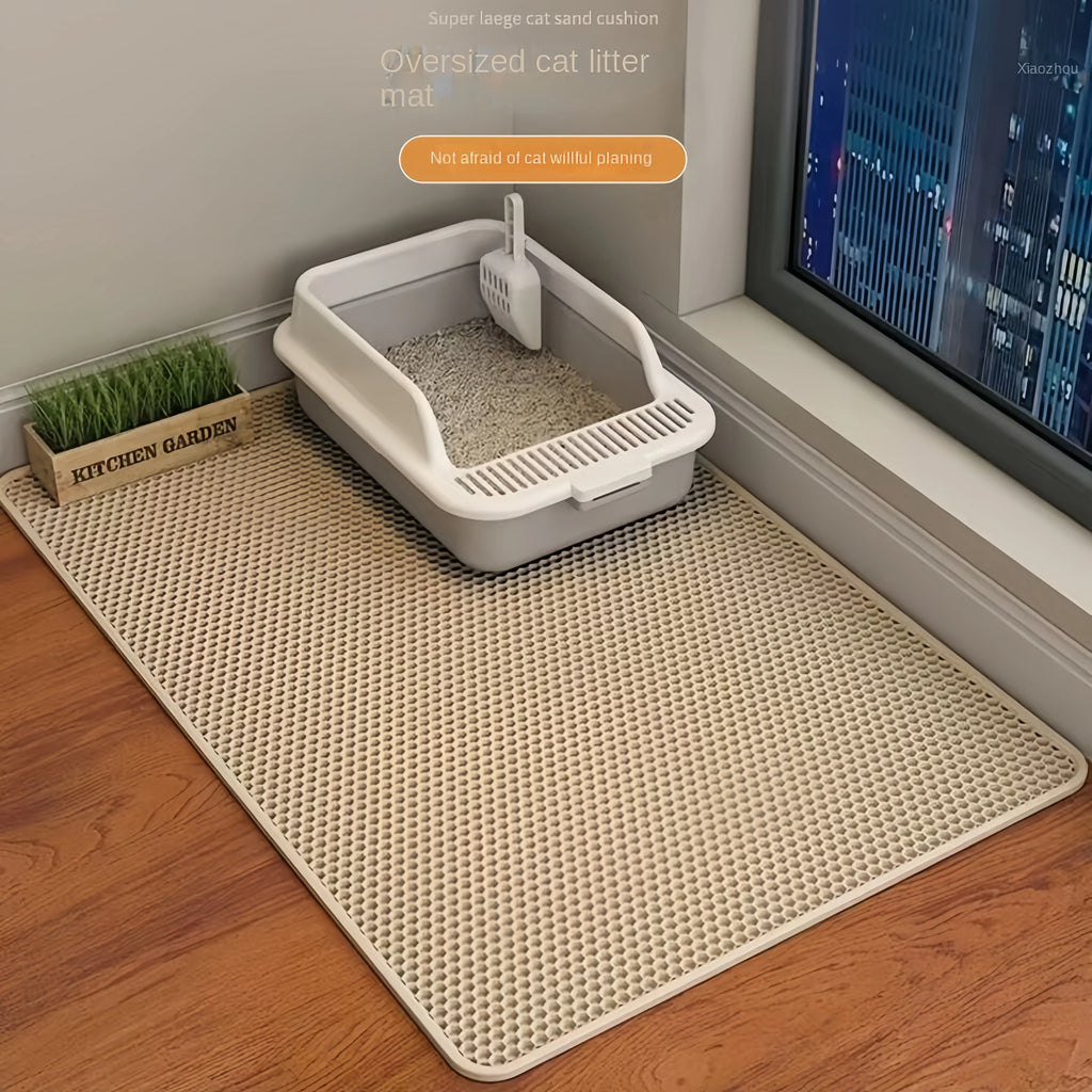 Tapis de Litière pour Chat Grande Taille – Double Couche Imperméable et Antidérapant