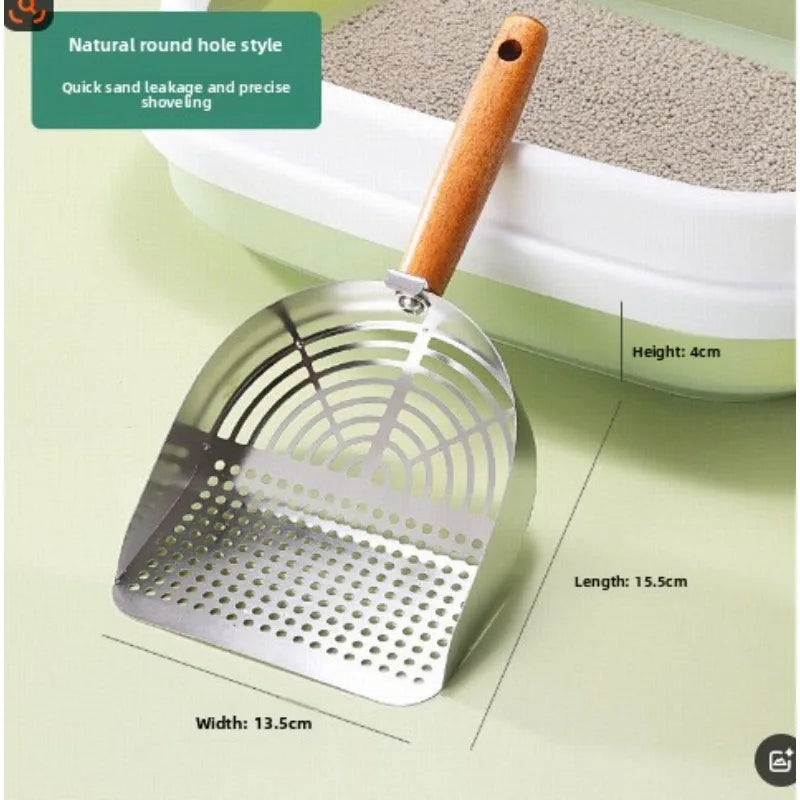 Extra Large Stainless Steel Cat Litter Scoop Fine Hole Design for Easy Clumping Litter Cleaning