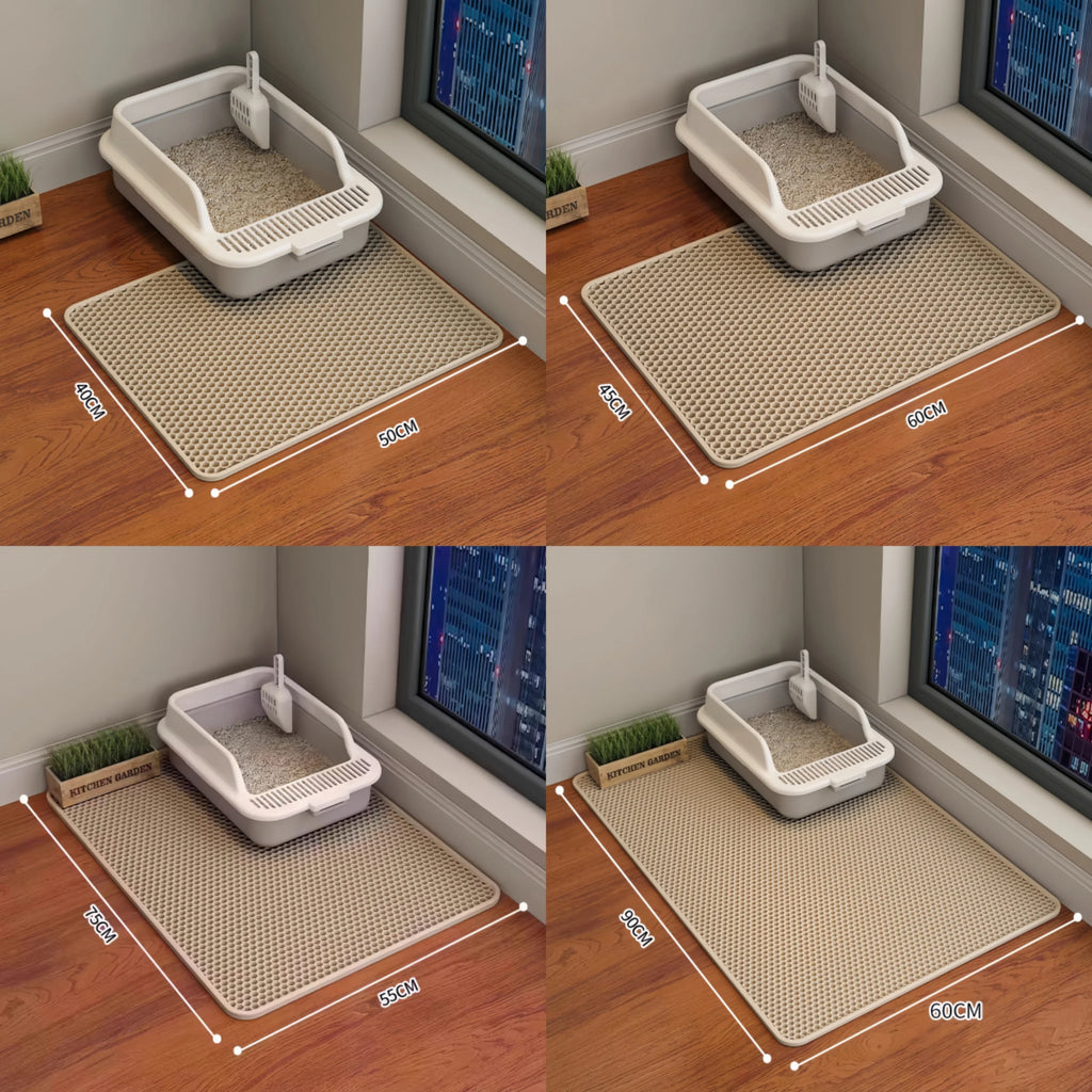 Tapis de Litière pour Chat Grande Taille – Double Couche Imperméable et Antidérapant