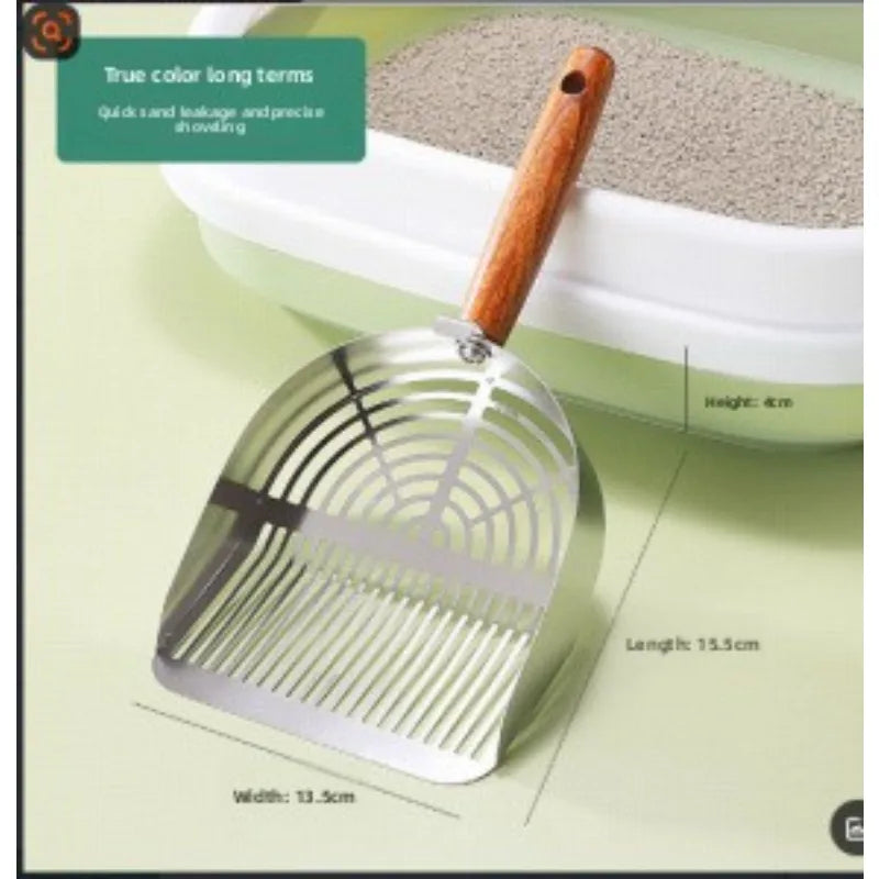 Extra Large Stainless Steel Cat Litter Scoop Fine Hole Design for Easy Clumping Litter Cleaning