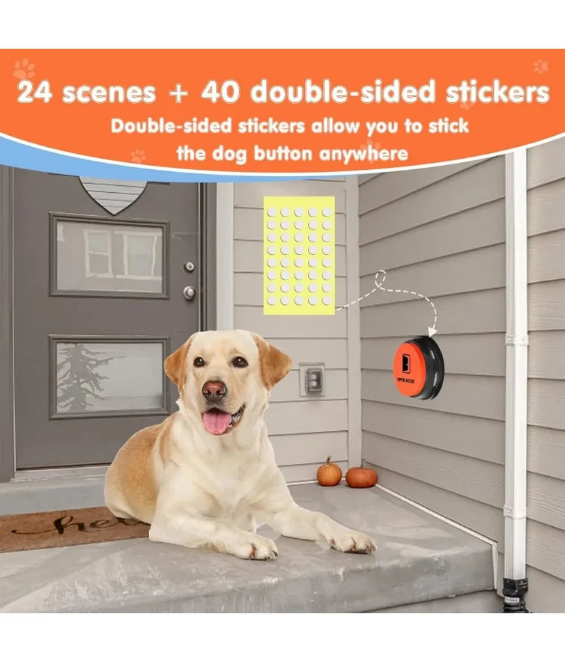 Dog Buttons for Communication,Talking Buttons for Dogs,8 Recordable Sound Buttons + 24 Scene Patterns + 1 Dog Button Mat+ 16 AAA