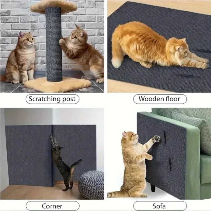 Self-adhesive Cat Scratcher Sofa Protector Cats Scratcher Pad Board Protection Trimmable Carpet DIY Cat Scratch Mat
