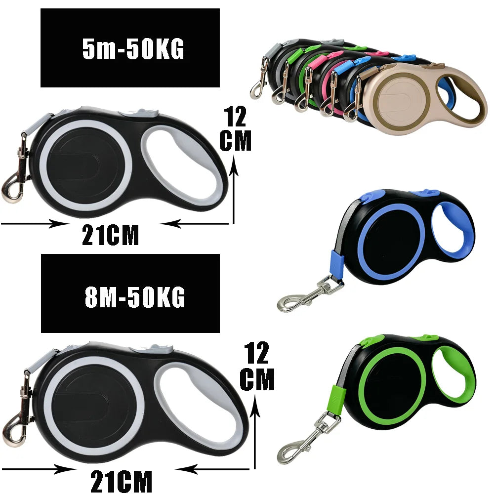 Dog Leash Retractable Roulette Collar for Small Big Dogs Accessories Adjustable Walking Hiking French Bulldog Rope