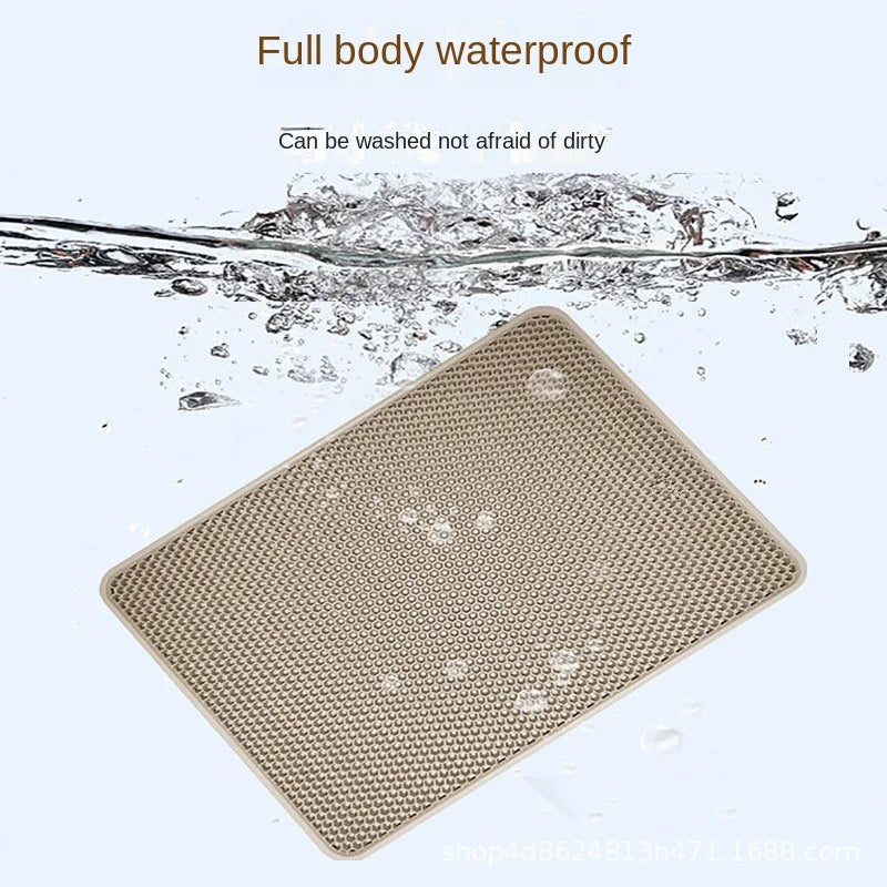 Tapis de Litière pour Chat Grande Taille – Double Couche Imperméable et Antidérapant