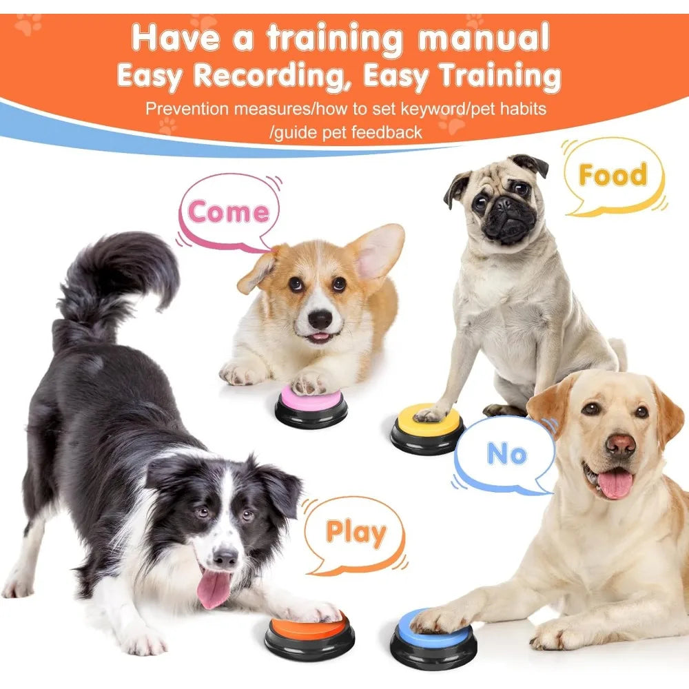 Dog Buttons for Communication,Talking Buttons for Dogs,8 Recordable Sound Buttons + 24 Scene Patterns + 1 Dog Button Mat+ 16 AAA