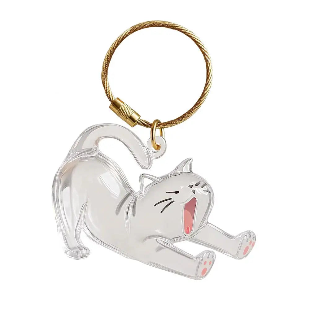 NEW Transparent Acrylic Keychain Cat Hair Storage Capsule Handmade Animal Shaped Rabbit Hair Storage Box Cute Portable