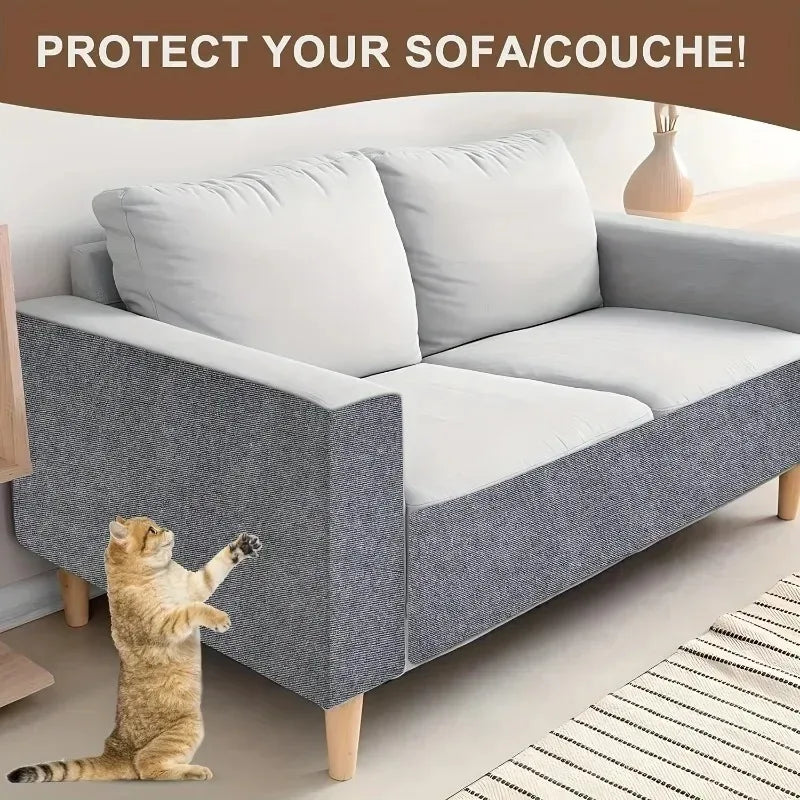 Self-adhesive Cat Scratcher Sofa Protector Cats Scratcher Pad Board Protection Trimmable Carpet DIY Cat Scratch Mat