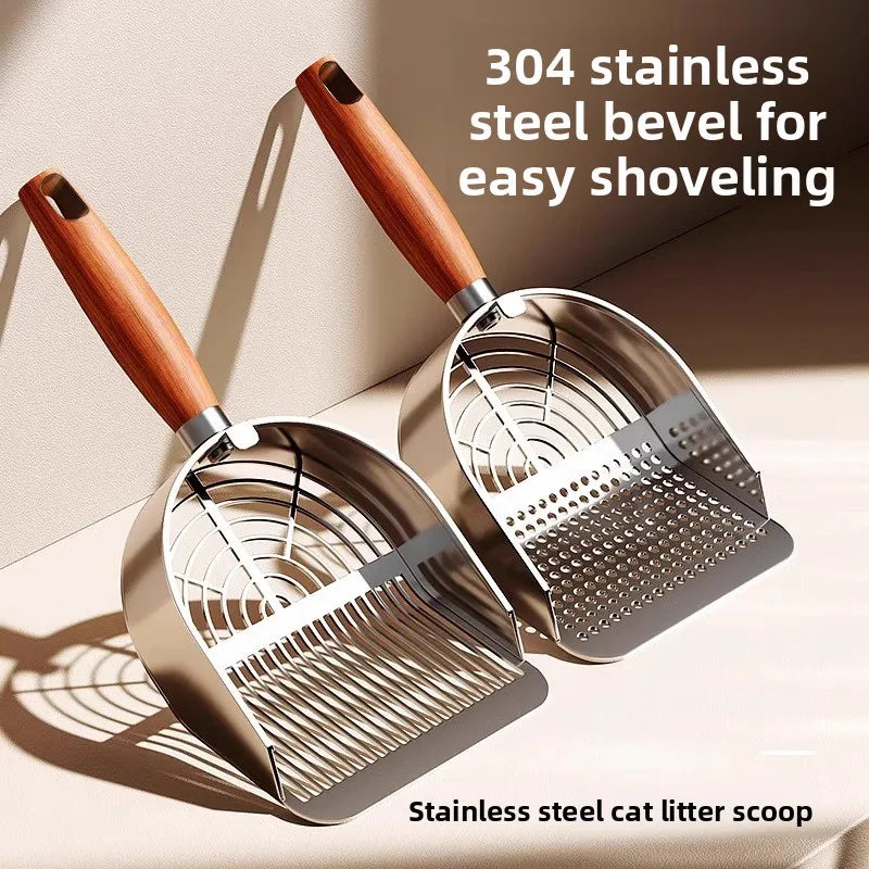 Extra Large Stainless Steel Cat Litter Scoop Fine Hole Design for Easy Clumping Litter Cleaning