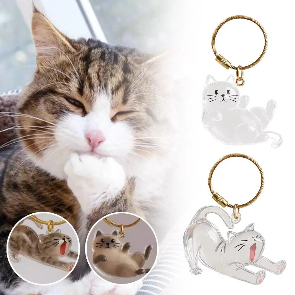 NEW Transparent Acrylic Keychain Cat Hair Storage Capsule Handmade Animal Shaped Rabbit Hair Storage Box Cute Portable