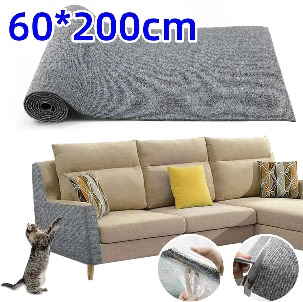 Self-adhesive Cat Scratcher Sofa Protector Cats Scratcher Pad Board Protection Trimmable Carpet DIY Cat Scratch Mat